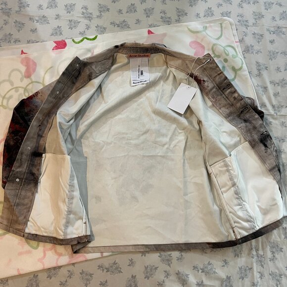 Acne Studios Painter Trompe L'oeil Splatter Graffiti Denim Jacket - Picture 6 of 8